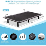 Ergonomic Split King Adjustable Bed Base with Massage, Wireless Remote