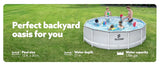 JOYFY Round Above Ground Pool 12ft/10ft/15ft Outdoor with Filter Pump