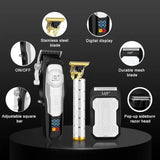 Professional Cordless Hair Clippers and Beard Trimmer Set for Men LED Display Long Battery Life Adjustable