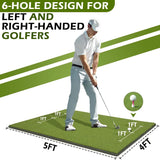 5x4ft Thicken Golf Hitting Training Mat With 9 Balls 8 Tee For Backyard