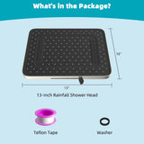 Hibbent 5 Spray Modes Shower Head, 13'' High Pressure Rain Shower Head, Large Rainfall Showerhead
