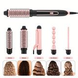 Heikki Vision 5-in-1 Curling Iron Set, including a curling comb and 4 interchangeable