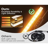L Shaped Desk Gaming Desk with LED Light Power Outlet 53 Inch Reversible L Shaped Computer Table