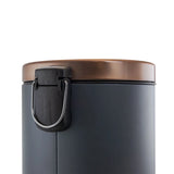 12 Liter Stylish Grey and Copper Soft Pedal Office Kitchen and Bathroom Trash Bin