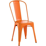 Furmax Metal Dining Chair Indoor-Outdoor Use Stackable Classic Trattoria Chair Chic Dining Bistro Cafe