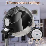 Salon and home use hooded hair dryer with adjustable height, stainless steel construction,