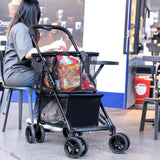 Portable Shopping Cart Multifunctional Collapsible Grocery Cart Removable Basket Personal Shopping Cart