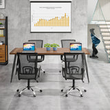 Tribesigns 6FT Conference Table, Rectangular Meeting Room Tables, Modern Industrial Seminar Table Boardroom Desk with Metal Legs