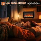 16" Electric Fireplace Heater with 3D Flame, 750W/1500W, Overheat Protection