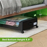 Stozle 1Pack/2Pack Under Bed Storage Boxes With Wheels, Large Capacity