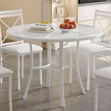 36" Round Dining Table or 4, aux Marble Dinette with Metal e or Kitchen, Aparent