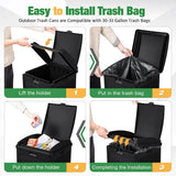 30 Gallon Outdoor Trash Can with Lid, Waterproof Resin Garbage Bin