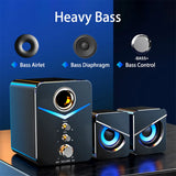 USB Computer LED Speakers System Subwoofer Stereo Bass Control
