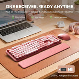 SGIAWETA-Wireless Keyboard and Mouse Combo, Typewriter Keyboard with Magnetic Wrist Rest,
