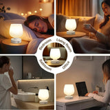 Touch Table Lamp For Nightstand With USB C+A Charging Ports