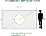 150 inch Outdoor Projector Screen with 16:9 Foldable Design for Home Theater