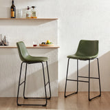 JHK 2 Pack Pu Leather Counter Height High Chair For Home and Office Comfortable Sponge Cushion Outdoor and