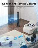 Oscillating Tower Fan with Remote, 30' Black Standing Floor Fan for Bedroom
