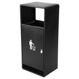 Commercial Outdoor Trash Can Public Street Regular Waste Storage Bucket 11 Gallon with Ashtray for Office