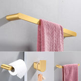 Brushed Gold  Bathroom Accessories Sets 4 Wall Mounted Towel Bar Robe Hooks MD DC PRINT