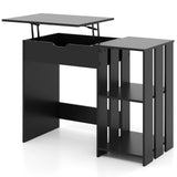 Lift Top Computer Desk Standing Desk w/ Hidden Compartments