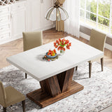 Tribesigns 47-Inch Dining Table for 4-6, White Kitchen Dinner Table