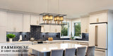 Farmhouse Chandeliers for Dining Room Gold Liner Chandelier with Fabric Shades
