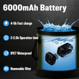 Portable Camping Shower, 6000mAh Rechargeable Shower Pump, Large Capacity Foldable Bucket,