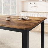 Retro Brown Industrial Dining Table for 6~8 People, 78.7" Long Kitchen Table, Wood Dining Table