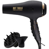 Hair dryer for professional use, ceramic + ionic technology, black gold color,