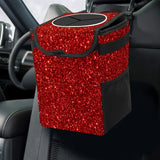 Collapsible Car Trash Bin With Lid, Leakproof Storage Bag, Mesh Side Pocket