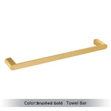 Brushed Gold  Bathroom Accessories Sets 4 Wall Mounted Towel Bar Robe Hooks MD DC PRINT
