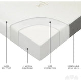 4 inch Portable Foldable Mattress Queen with Medium Firm Foam, Washable