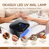 UV LED Nail Lamp with UV GlovesMagnetic Metal Mirror Base Cordless Nail Dryer Gel Polish Curing Light
