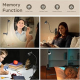 Clip on Light Reading Light for Bed 3 Color Modes 10 Dimmable Brightness Eye Care Clamp Desk Lamp