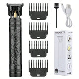 Cordless Rechargeable Men's Haircutting Tools Set, T-Shaped Trimmer, T9 Professional Men's Hair Clipper, Men's Beard Trimmer, Men's Haircutting Scissors Set, Men's