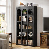 Tribesigns 70.87" Bookshelf, 5-Tier Arched Display Bookcase with Open Storage Shelves,