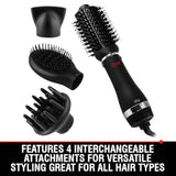 CHI Volumizer 4-in-1 Blowout Brush Hair Dryer for salon-style styling, ceramic ionic technology, black