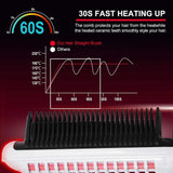 2-in-1 Hair Straightener and Curler with Fast 30s Heating, 6 Heat Levels, Auto Off, 360 Swivel Cord