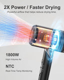 Hair Dryer 1800W with Diffuser for Curly Hair, Plasma Ionic for Frizz Control, Foldable