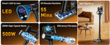 Cordless Stick Vacuum Cleaner, 55Kpa/55Mins Vacuum Cleaners for Home