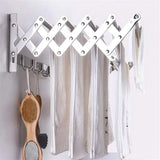 Wall-Mounted Laundry Drying Rack for Clothes,Towels, and Shoes Adjustable