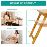 Lap Desk for Bed, Sofa, Floor Bamboo, Black Adjustable Height Angle