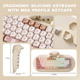 YUNZII C68 Wireless Gaming Keyboard, Hi-Fi Cute Cat Custom RGB Mechanical Keyboard