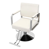 360° Rotatable Barber Chair Adjustable Hair Salon Chair White Stylist Chair for Hair Salon