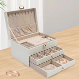 for Men Women PU Leather Watch Storage Boxes with Glass Lid and Pillow