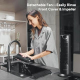 Tower Fan for Bedroom, 25 dB Quiet DC Bladeless Fan with Remote, 8 Speeds