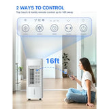 White evaporative cooler w/ 4 ice packs, 7H timer and 70 oscillation,for office