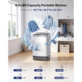 Small Portable Washing Machine for Apartment, RV, Dorm: White ABS Plastic, 10 lbs Capacity, Hot/Cold