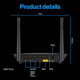 WiFi 5 Router 1, 500 Sq. Feet Coverage 20+ Devices Speeds up to AC1200